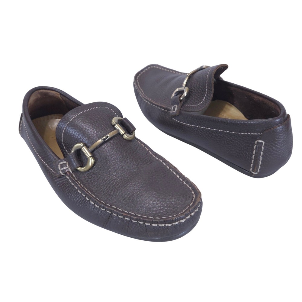 Florsheim Imperial Leather Bit Driver Mocs Loafers Mens 7.5D Brown Slip On Retro